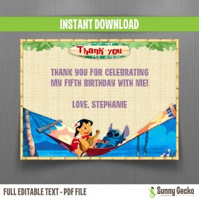 Lilo and Stitch Birthday Thank You Cards